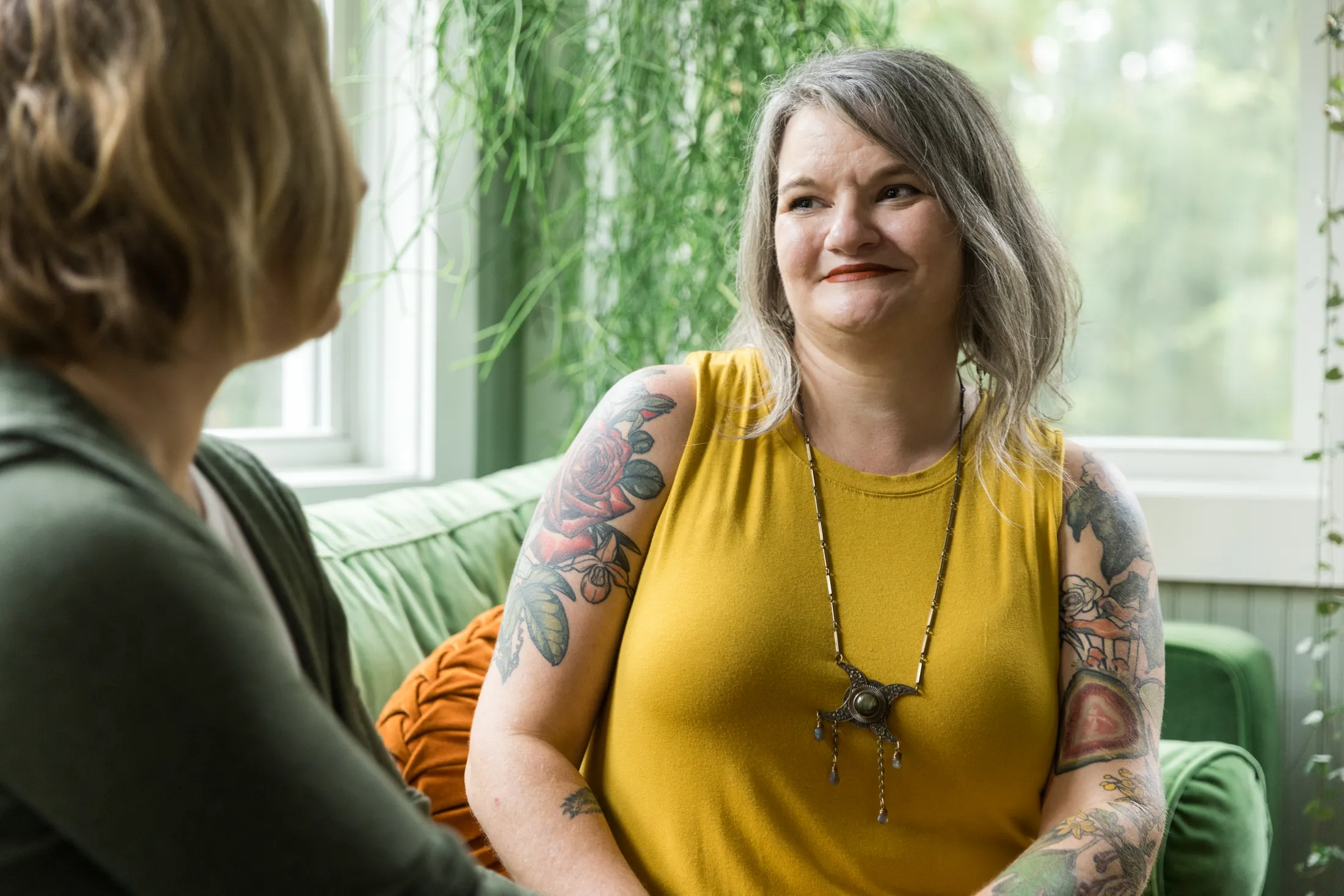 woman talking with patient