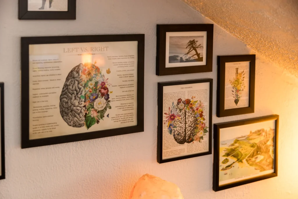 Picture frames on a wall